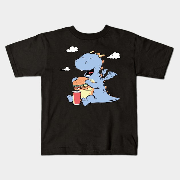 Dragon Meal Kids T-Shirt by ToufikDesign